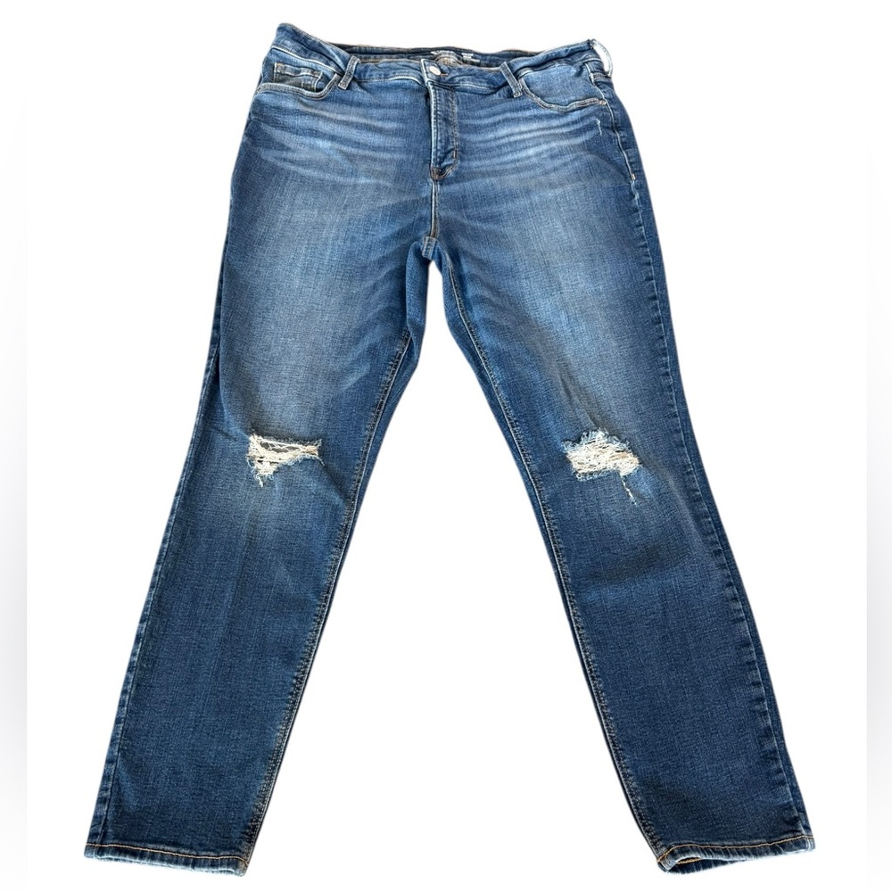 Old Navy Women's Size 18 Hight Rise Rockstar Distressed Blue Super Skinny Jeans